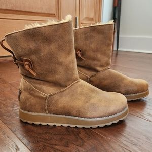 Skechers Keepsakes 2.0 Hearth Women's Sz 7M Brown Mid Calf Bootie Boots